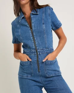 Nikki Denim Maxi Boiler Suit