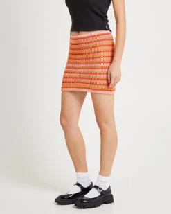 Oasis Crochet Low Mini Skirt
