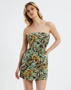 Palma Mini Dress Tropical Palm