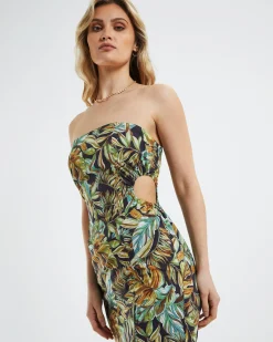 Palma Mini Dress Tropical Palm