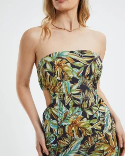 Palma Mini Dress Tropical Palm