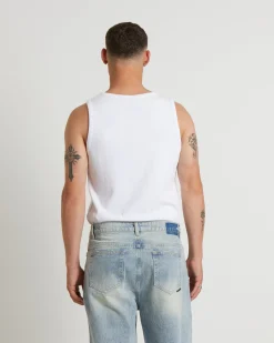 Paramount Ribbed Singlet in White