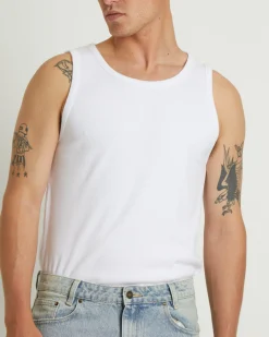 Paramount Ribbed Singlet in White