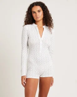 Penny Pointelle Romper White Floral