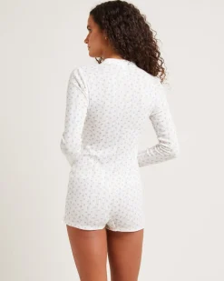 Penny Pointelle Romper White Floral