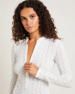 Penny Pointelle Romper White Floral