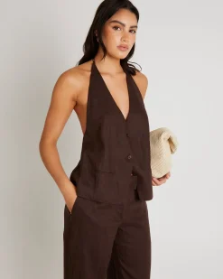 Peta Plunge Halter Top