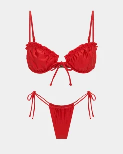Peyton Frill Cup Underwire Bikini Top Bikini Set