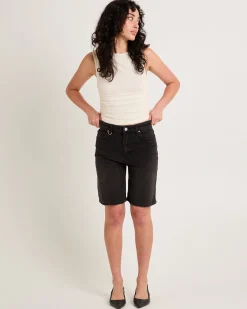 Phoebe Denim Shorts Underground Noir