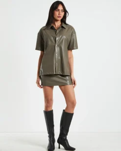 Phoebe Leather Look Shirt