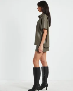 Phoebe Leather Look Shirt