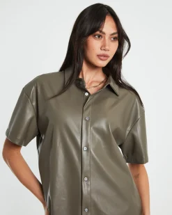 Phoebe Leather Look Shirt