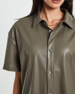 Phoebe Leather Look Shirt