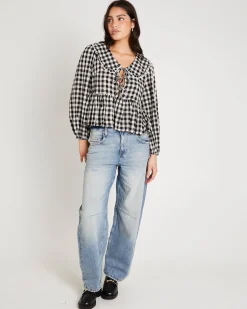 Picnic Gingham Collared Blouse