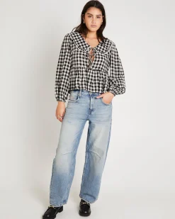 Picnic Gingham Collared Blouse