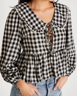 Picnic Gingham Collared Blouse