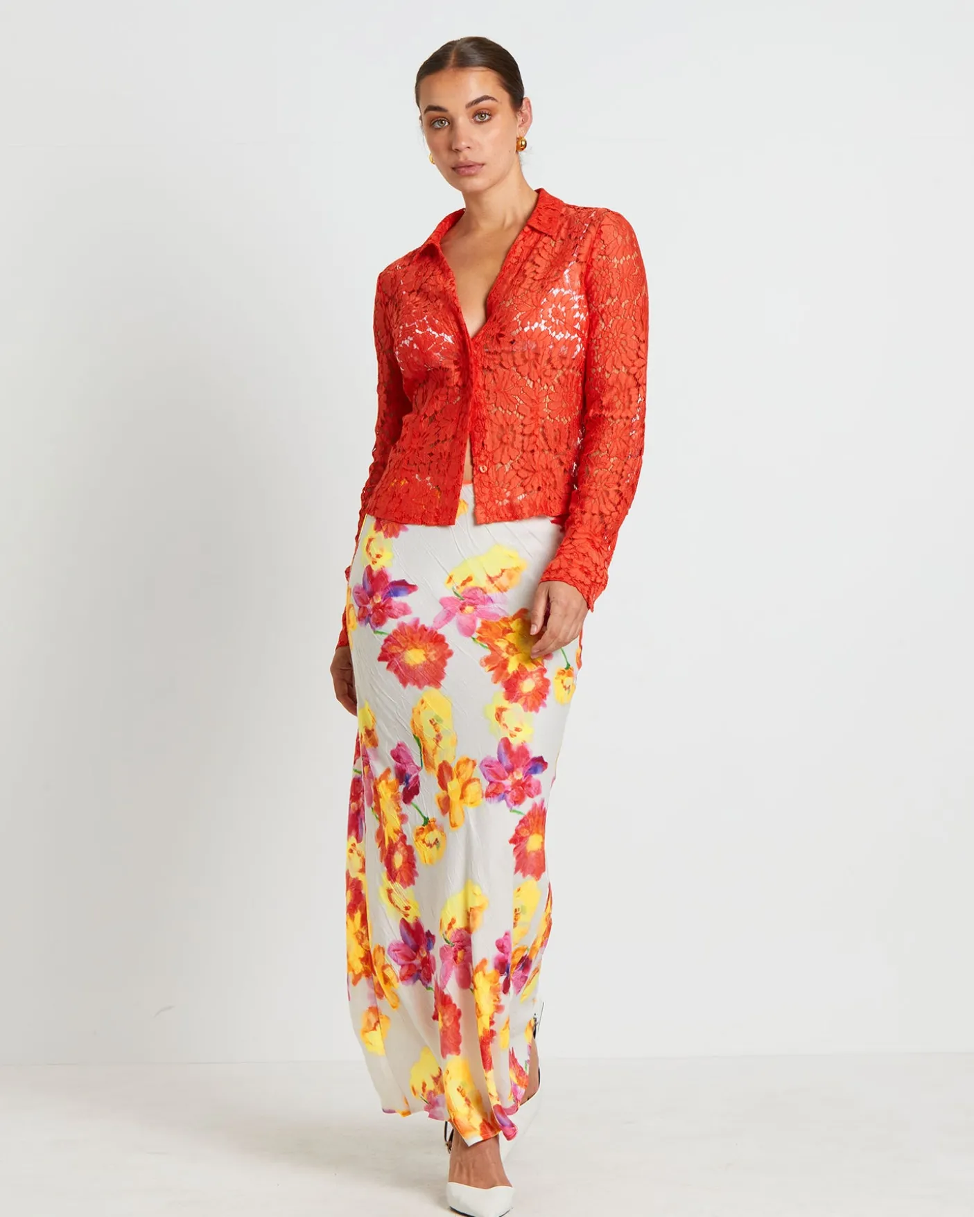 Pip Sheer Lace Long Sleeve Shirt