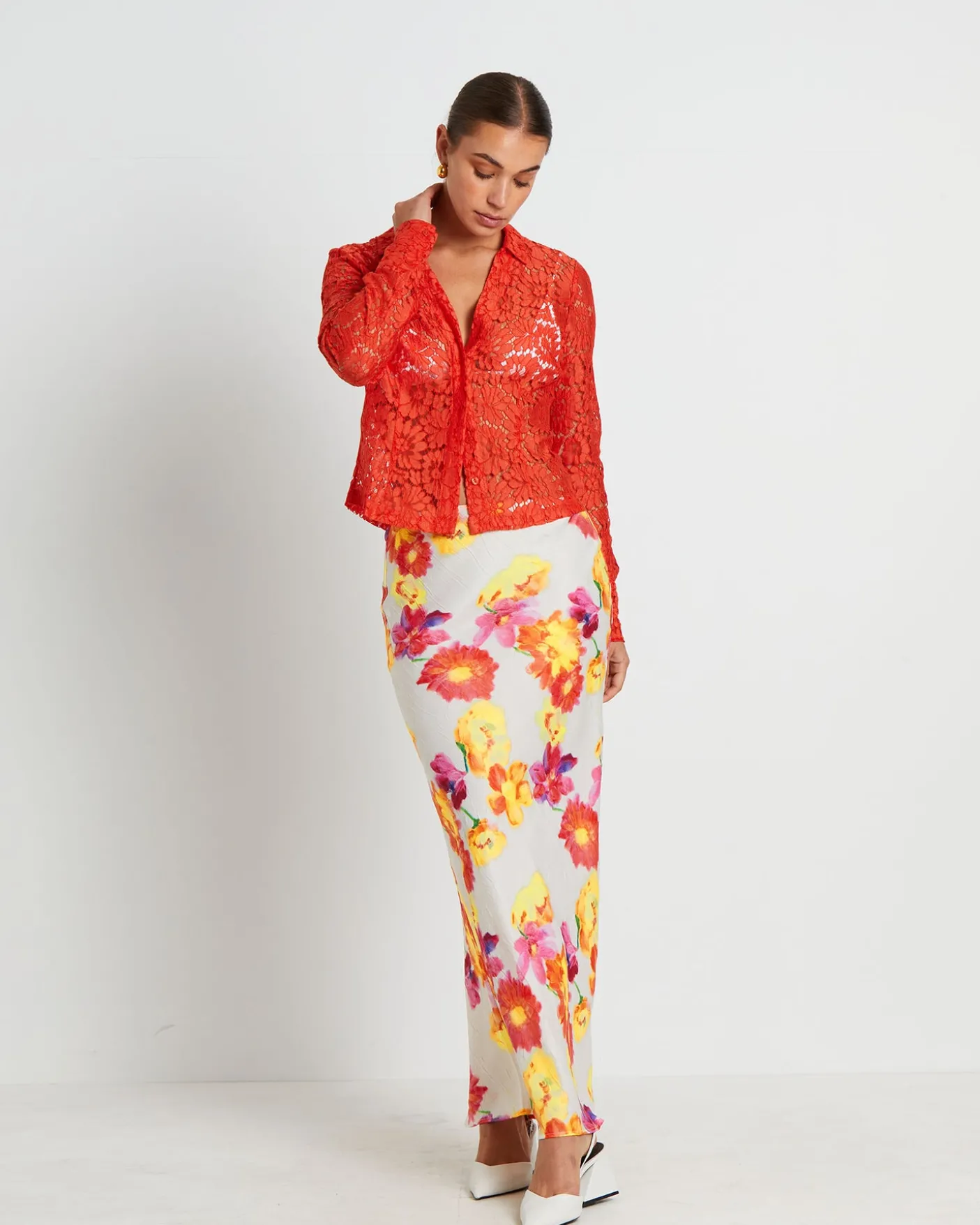 Pip Sheer Lace Long Sleeve Shirt