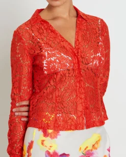 Pip Sheer Lace Long Sleeve Shirt