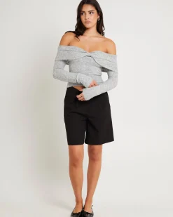 Piper Twist Off Shoulder Long Sleeve Knit