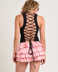 Pitch Lace Back Tank Top
