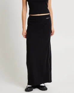 Pitch Piped Maxi Jersey Skirt