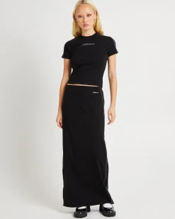 Pitch Piped Maxi Jersey Skirt