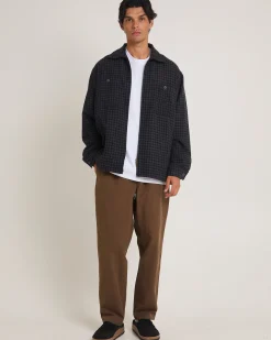 Plaid Zip Through Long Sleeve Shirt
