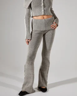 Plated Knit Popper Trousers
