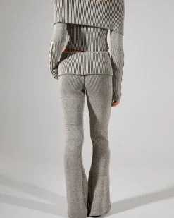 Plated Knit Popper Trousers