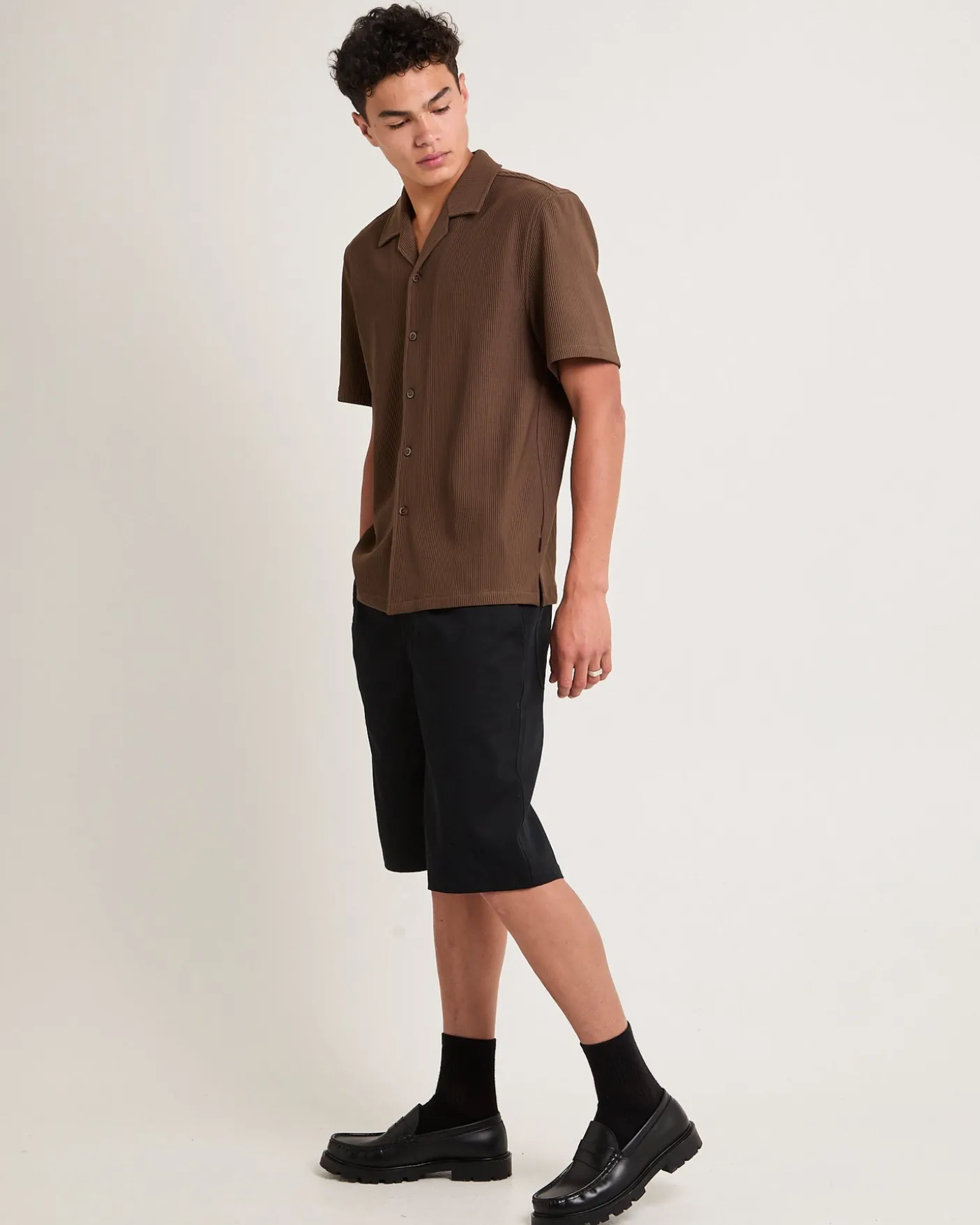 Pleated Resort Short Sleeve Shirt