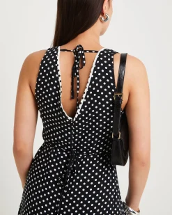 Polkadot V Neck Maxi Dress