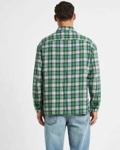 Portland Long Sleeve Flanno Shirt in Teal Green