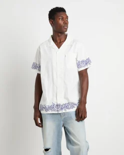 Precious Cosmos Short Sleeve Shirt in Washed White