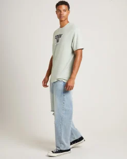Proclaim Hemp Retro Fit Short Sleeve T-Shirt in Eucalyptus