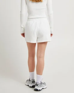 Pull On Fleece Shorts White