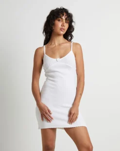 Quinn Crochet Mini Dress in White