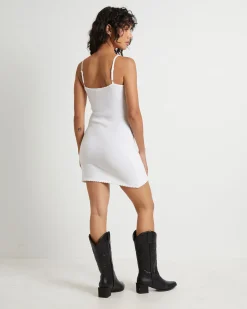 Quinn Crochet Mini Dress in White