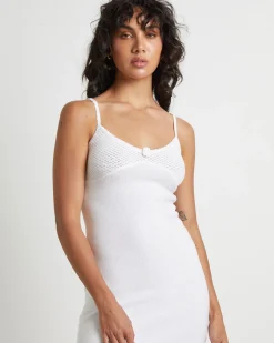 Quinn Crochet Mini Dress in White