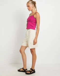 Quinn Crochet Tank Top in Magenta