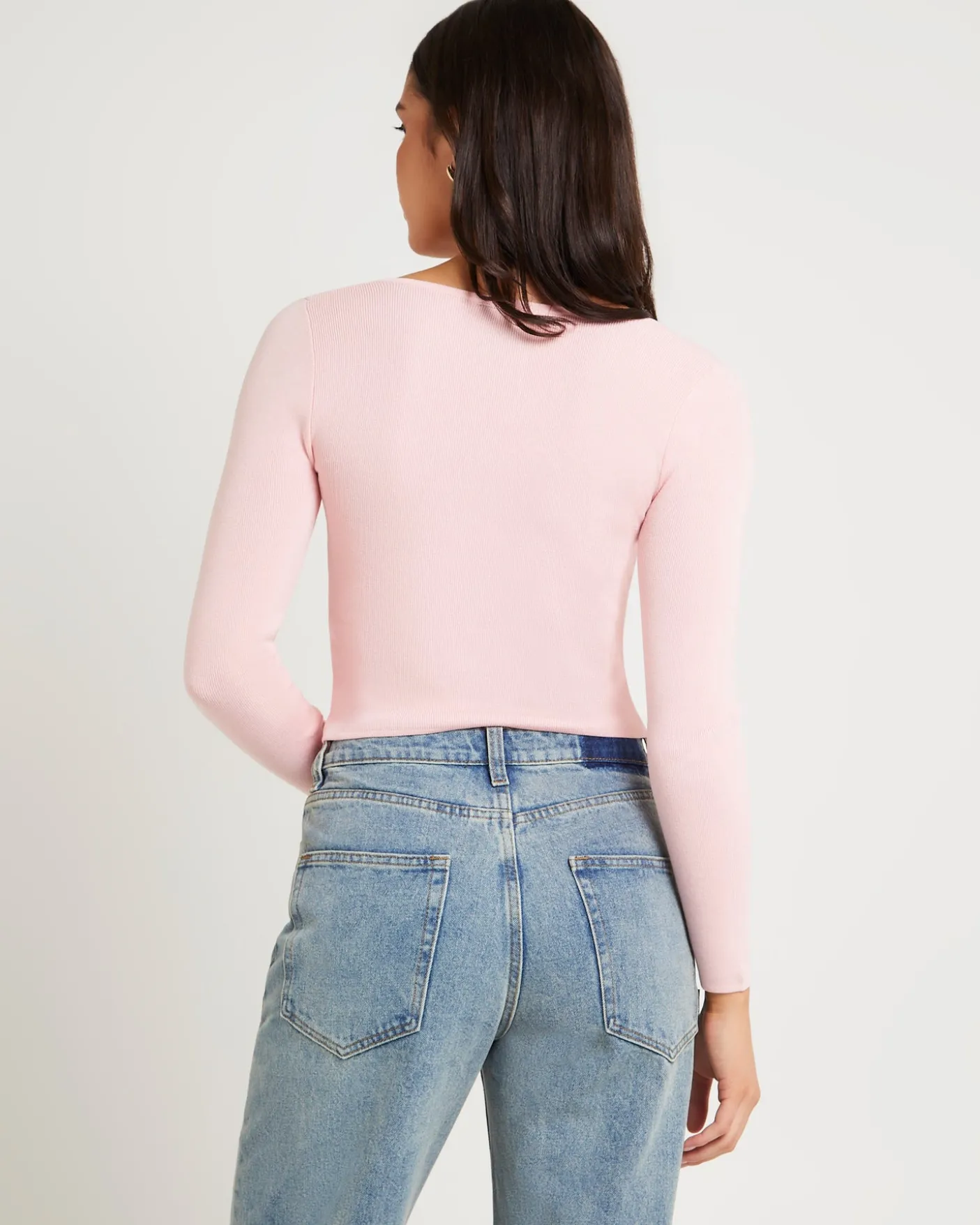 Quinn Hook & Eye Long Sleeve Knit Top