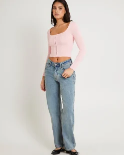 Quinn Hook & Eye Long Sleeve Knit Top