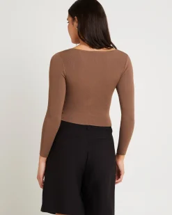 Quinn Hook & Eye Long Sleeve Knit Top