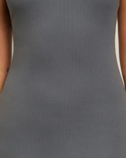 Racer Back Midi Dress in Slate Grey