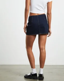 Recut Mini Skirt in Rinse Denim