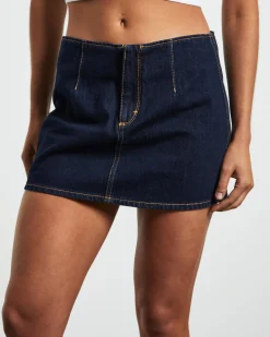 Recut Mini Skirt in Rinse Denim