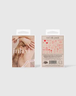 Red Ink Temporary Tattoo Pack