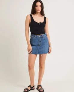 Repair Denim Mini Skirt