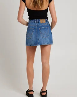 Repair Denim Mini Skirt Deep Oasis