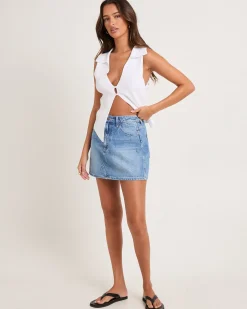 Repair Mini Denim Skirt